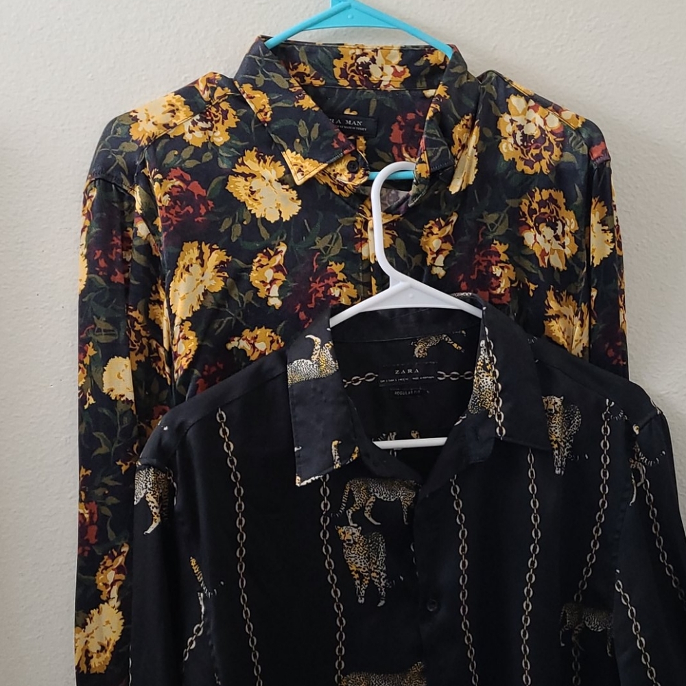 Lot of  2 Zara Men Regular Fit All Over Print
